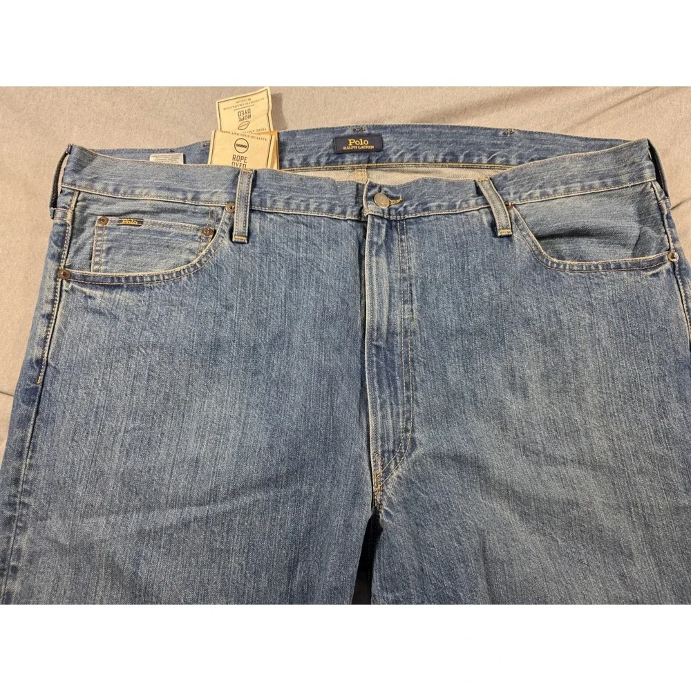 NEW Polo Ralph Lauren‎ Hampton Straight Jeans Blue Denim Tall 42Tx36 (44 Waist)